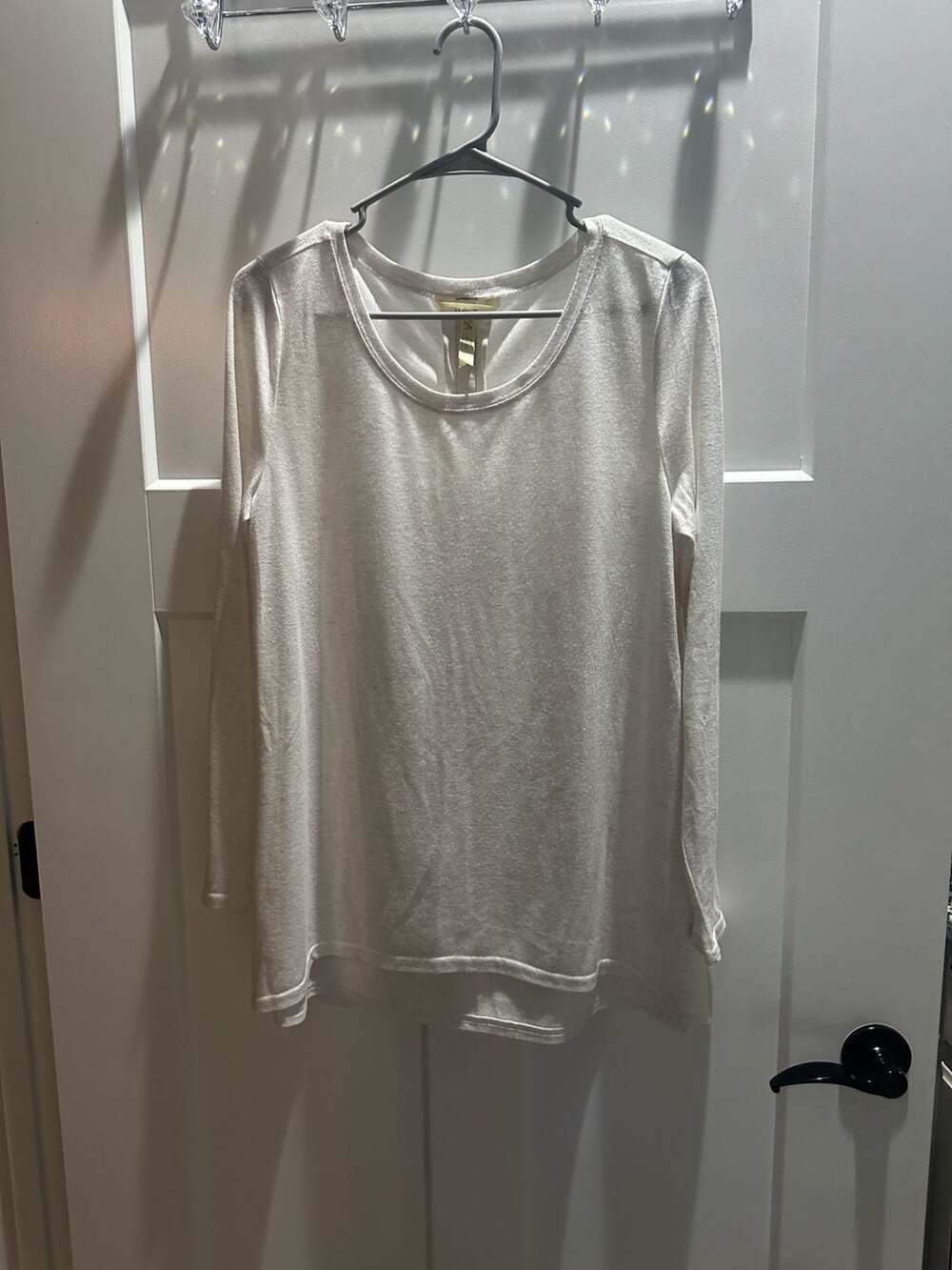 Matilda Jane Narrator Tunic Scoop Neck Long Sleeve Top  Oatmeal Size M